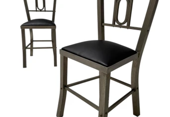 Two French Art Deco Side Chairs with Black Leather Seats, 1930s